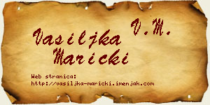 Vasiljka Maricki vizit kartica